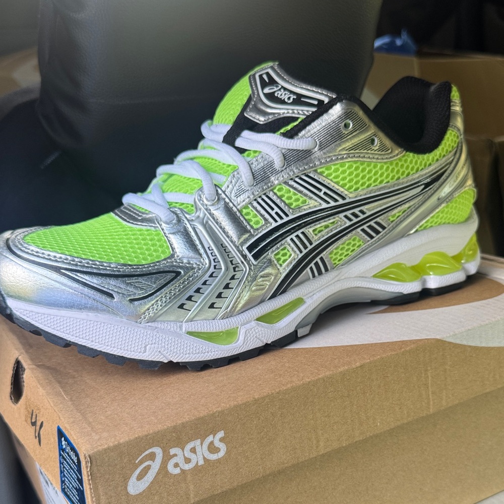 Asics Silver and Neon Green Sneakers